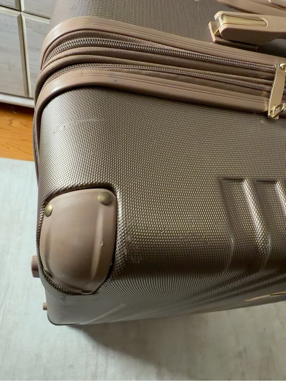Textured Hard-Shell Carry-On Luggage in Taupe